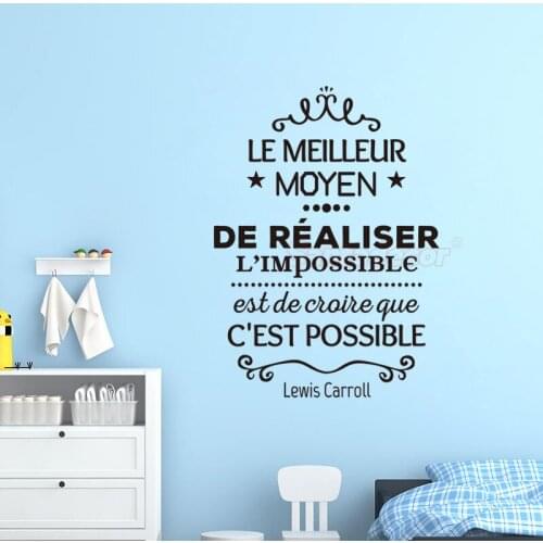 Stickers Le Meilleur Vinyl Wall Decal Mural Art Wallpaper Living Room Home Decor Poster Lewis Carroll Quote House Decoration