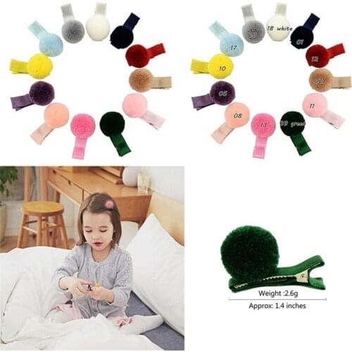 10pcs Infant Baby Girls Soft Fur Ball Hair Clip Hairpin Lovely Barrettes