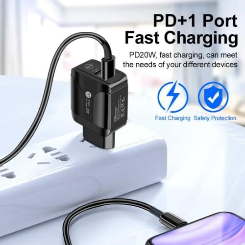 2021 New PD 20W+QC3.0 Fast Charging Charger Dual Port Charger For IPhone12 PD Travel Charger For IPhone12 Pro Max