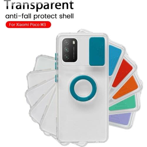 Camera Protection Clear Case For Xiaomi Poco M3 Pro F3 X3 NFC Pocophone M F X 3 Poko Poxo M3Pro 5G Ring Stand Soft Cover Coque
