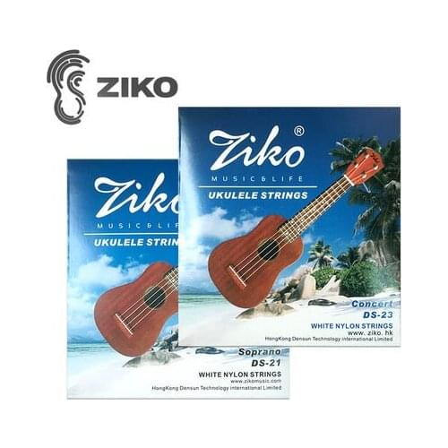 Ziko White Nylon Ukulele Strings, Available in Soprano and Concert