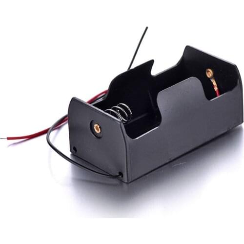 1 Slot DIY Battery Storage Box Case Rechargeable 1.5V D Size Battery Storage Holder Cell Spring Clip Design with Lead Wires