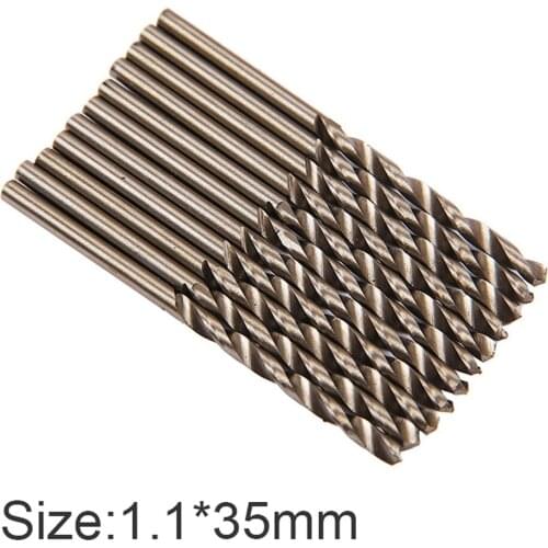 1 Pack of 10 Twist Drill Bit 10pcs HSS Straight Shank Twist Drill Bit Set High Speed Steel Drill Bits 1.1mm 1.3mm for woodwork