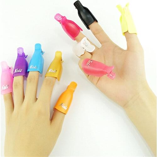 10Pcs/Pack Plastic Soaker Caps Nail Art Soak Off Cap Clip UV Gel Polish Remover Wrap Tools Nail Polish Remover