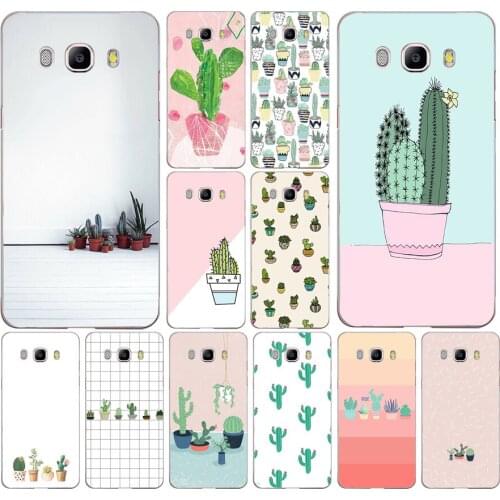 134FG Cute Cactus Vintage Floral Flower Soft Silicone Tpu Cover phone Case for Samsung j3 j5 j7 2016 2017 j330 j2 j6 Plus 2018