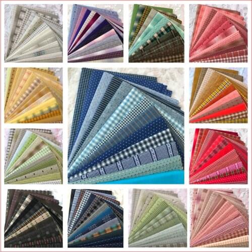 23x33cm Polychromatic The Cheapest Japanese First Dye Washed Fabric Stitching Dol DIY Fabric Plaid Cotton Doll Cloth D30