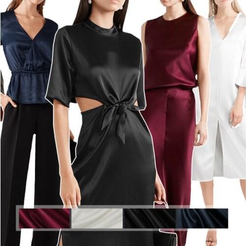 150CM Wide 420G/M Weight Double Faced Red White Black Triacetate Polyester Fabric for Autumn Spring Dress Jacket Pants DE817