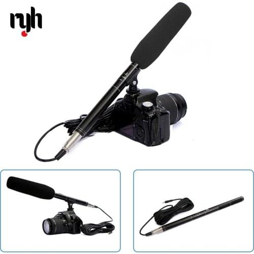 2 in1 Phone Interview Shotgun Microphone Directional Camera Recording Video Mic for iPhone Samsung Nikon Canon DSLR DV Condenser