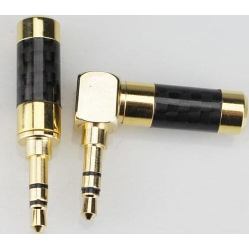 3.5mm earphone plug Carbon fiber gold plated DIP/Curved 10pcs