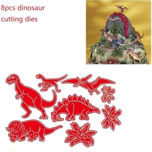 8Pcs Dinosaur Pictures Decoration cutting Die New knife Die Metal cutting Mould 3D Art Paper DIY Decoration