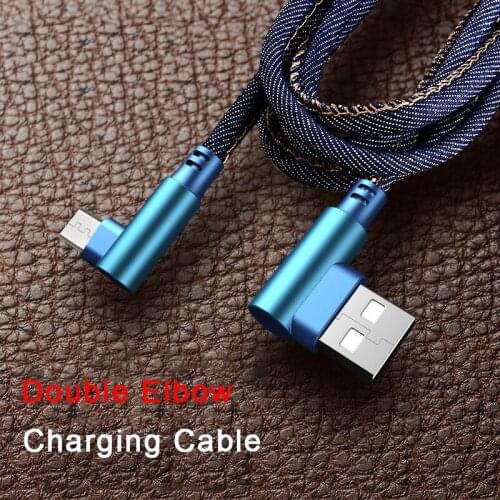 90 Double Elbow USB Type C Cable Fast Charging For Xiaomi Mi10 9 Huawei P30 Honor OPPO Mobile Phone Charger Data USB-C Cord Wire
