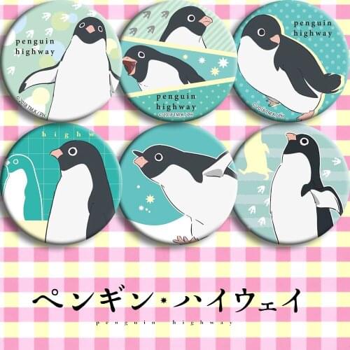 Anime Penguin Highway Pygoscelis Adeliae Badge Cosplay Costume Garniture Prop Bedges Backpack Bag Brooch Pin Boy Girls Party Toy
