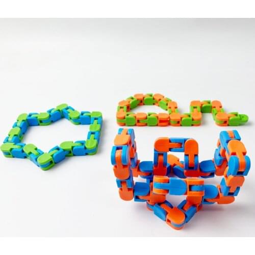 24 Links Anti-Stress Pressure Reliever Wacky Tracks Snap Fidget Toys Finger Sensory Toys for Adult Children