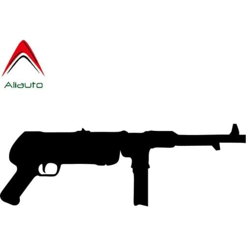 Aliauto Fashion Car Sticker WW2 German MP38 Machine Pistol Cartoon Gun Enthusiast Auto Motorcycle Decorative PVC Decal,22cm*7cm