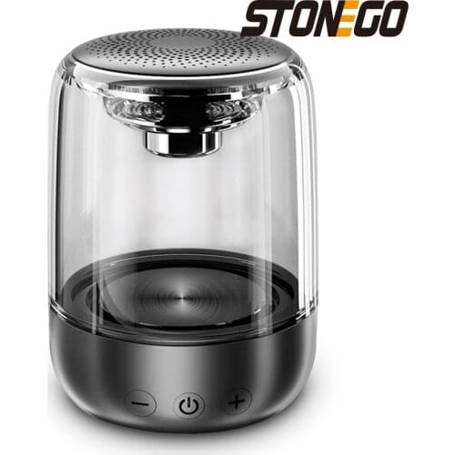 STOENGO True Wireless Stereo Speaker with Transparent Design, Breathing LED Light, TWS Bluetooth 5.0, TF Card & AUX Audio Input