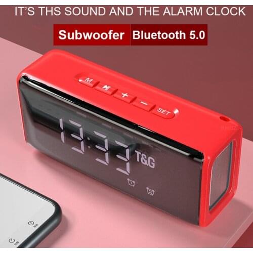 Alarm Clock Bluetooth Speakers Portable Wireless Column FM Radio Subwoofer Sound Box Music Center For Pc AUX USB LEDCaixa De Som