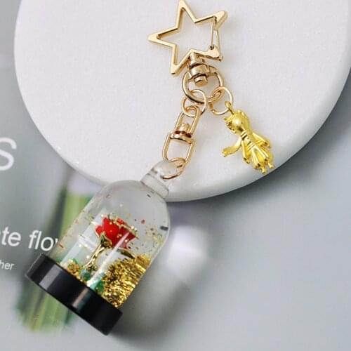 Cute five Star KeyChains Keyring Car Keys Key Chain Bag Decor Quicksand Rose Boy Pendent Charm for Airpods Case for Airdots Gift