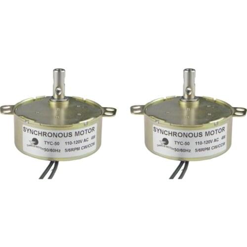 CHANCS Turntable Motor Synchronous Motor 2PCS TYC-50 110V AC 5-6RPM CW/CCW Geared Motor for Electric Fireplace