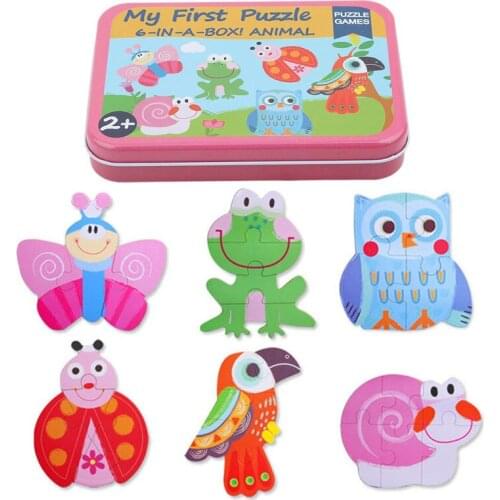 Children Puzzle Cartoon 3D Puzzle Wooden Puzzle Games Montessori Learning Education Toys For Children