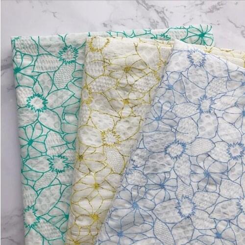 Cotton bubble printed fabric 2021 summer thin style literary fashion clothing dress fabric