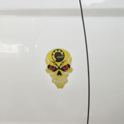 Individual BRP Skull Decal Reflective Body Car Sticker PVC Anti-UV Waterproof Car Window Body Decorative Stickers Accessories