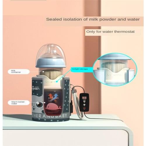 Wonderlife USB Insulation Baby Bottle Warmer Glass Wide Mouth PPSU Drop Resistant Constant Temperature Quick Flush Milk Cute