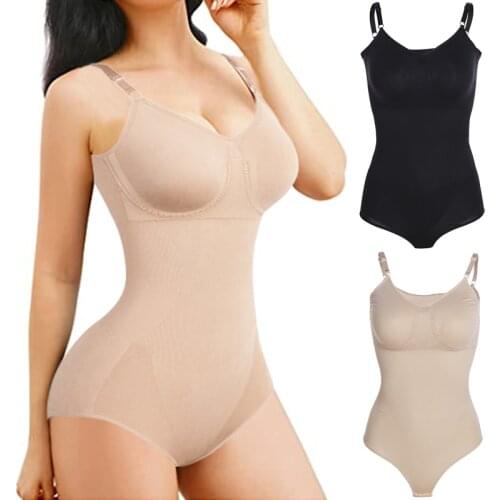 Shapewear Bodysuit for Women Tummy Control Waist Trainer Vest Full Body Shaper With Built-In Bra Seamless Underwear