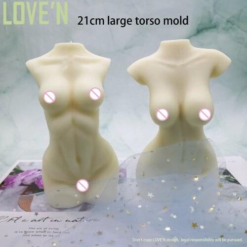 LOVE'N LV092B diy large size 21cm soap gypsum handmade candle woman human female body silicone torso mold