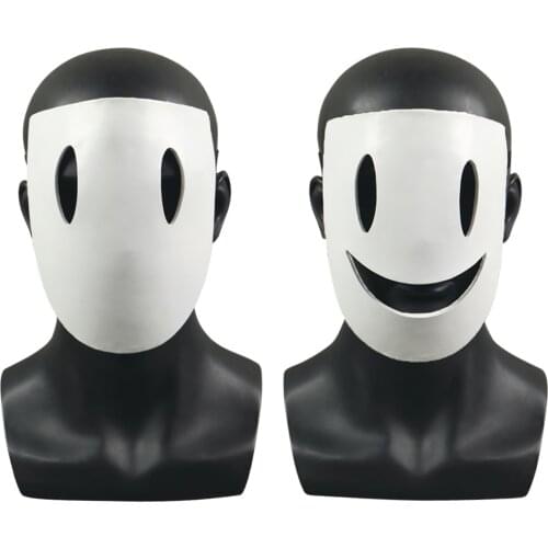 High Rise Invasion Tenku Shinpan White Sniper Smile Mask Cosplay Halloween Masks Latex Adult