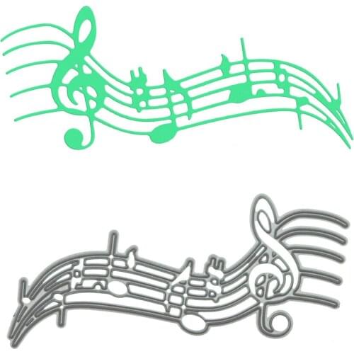 Metal Cutting Dies Scrapbooking Music Musical Note on Stave Staff Cutter DIY Paper Card Photo Album Decorating Clipart Mold