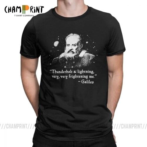 Men T Shirts Thunderbolt Lightning Very Frightening Me Vintage Short Sleeve Galileo Tees O Neck Tops Pure Cotton 4X 5X T-Shirt