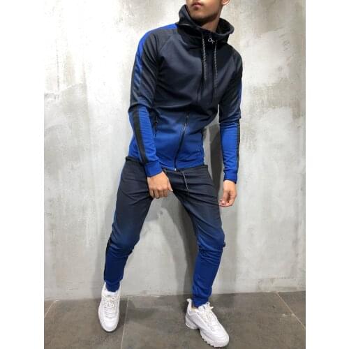 Mens Sets 2020 New Arrival 3D Print Zip Hip Hop Sport Muscle Brothers Mens Suit Clothes for Mens Tracksuit 2 Piece Set