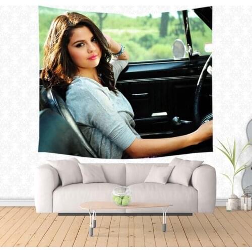Selena Gomez Print Wall Hanging Tapestry Beach Towel Home Party Decoration Sofa Cover Blanket Wall Carpet Yoga Mat