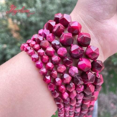 Natural Tigers Eye purple Faceted Square Stone Beads 6/8/10/12mm For DIY Necklace Bracelet Jewelry Making 15" Free Shipping