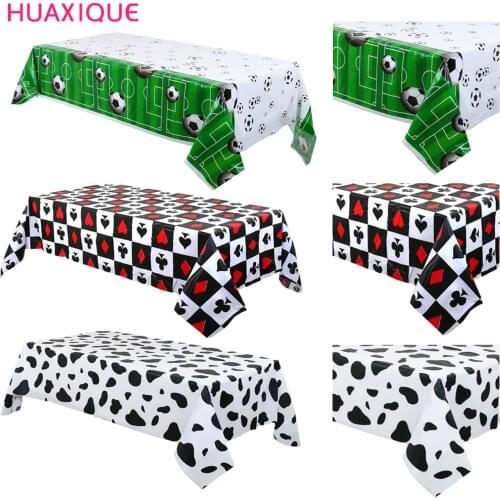 137*274cm new poker cow football tablecloth birthday table cover happy birthday party supplies wedding decorations