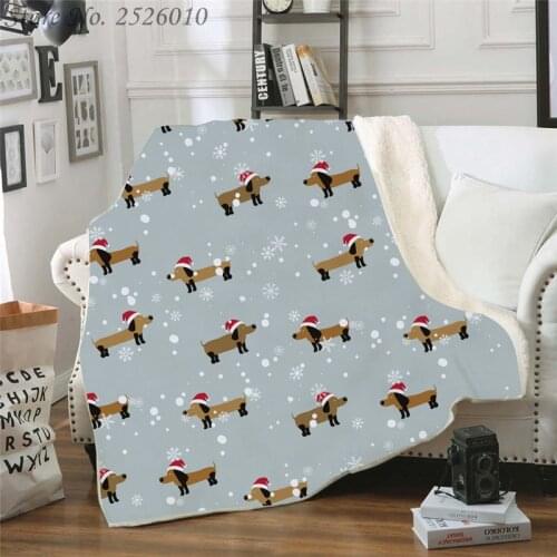 Throw Blanket Dachshund 3D Velvet Plush Blanket Bedspread for Kids Girls Sherpa Blanket Couch Quilt Cover Travel 06