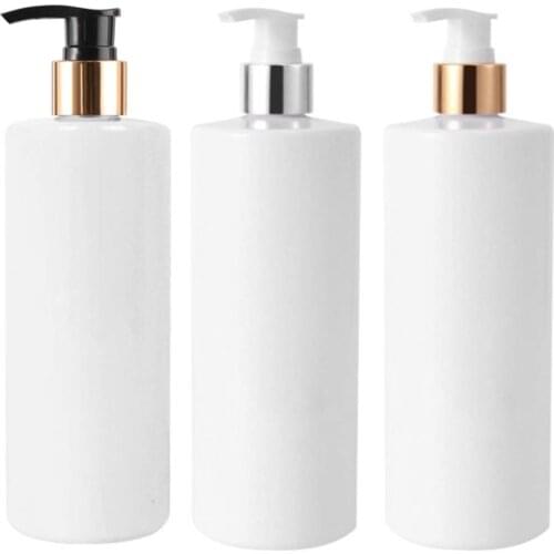 3Pcs 500ml Empty Refillable Bottle PET Shampoo Lotion Shower Gel Pump Bottle Dispensers Travel Container For Home Storager