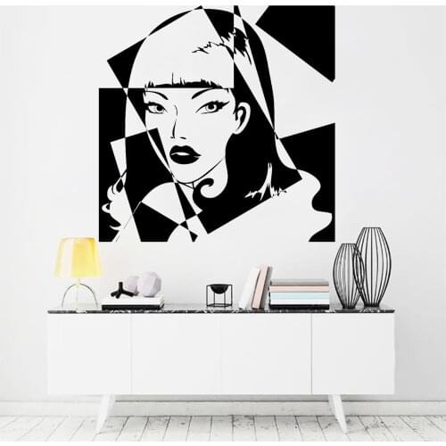 Sexy Woman Wall Stickers Beauty Salon Art Decoration Cool Girl Vinyl Wall Decals Home Decor Living Room Background Wall Z045