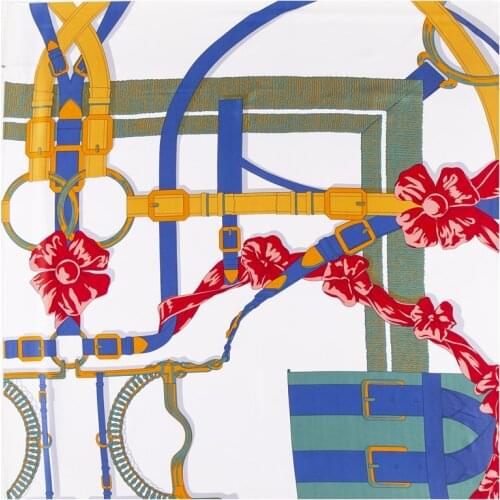 130cm Fashion Belt Chain Scarf For Ladies Brand Silk Scarf 2020 Design Big Square Scarf Women Neckerchief Twill Sunscreen Shawl