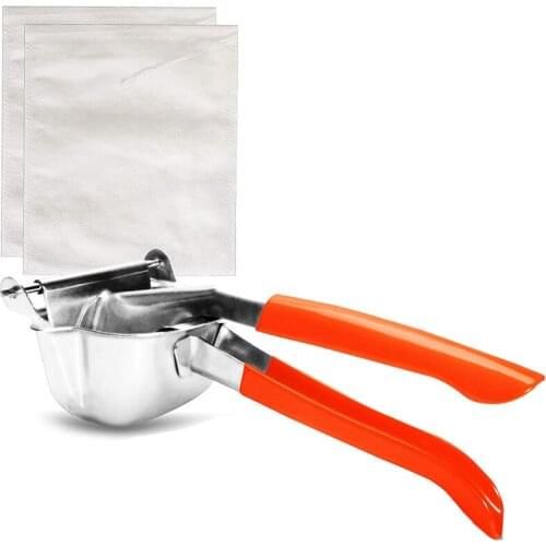 Stainless Steel Fruit Juicer - Fruit Juicer Squeezer - Heavy Duty Manual Fruit Juicer Squeezer with 2 x Fruit Bags