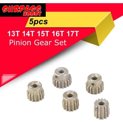 SURPASS HOBBY M0.6 3.175MM 13T 14T 15T 16T 17T Pinion Gear Set for 1/8 1/10 RC Off-road Buggy Monster Truck 3.175mm Shaft Motor