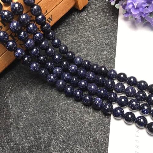 High quality Blue sand stone Natural Beads Pick Size Loose Bead 4mm 6mm 8mm 10mm For noble bracelets DIY charm Jewelry making