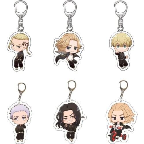 Japanese Anime Tokyo Revengers Keychain Manjiro Ken Takemichi Hinata Atsushi Chibi Kawaii Bag Pendant Fans Collection Props