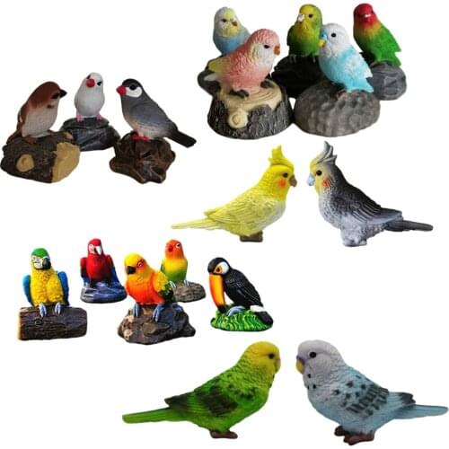 Garden Vivid Birds Figurines Decorations Statue Ornaments Decor Gifts Patio