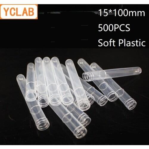 YCLAB 100PCS 15*100mm Disposable Test Tube PE Soft Plastic Laboratory Chemistry Equipment