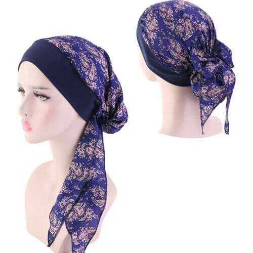 Womens Beanie Silk Satin Long Tail Turban Hats Bonnet for Women Men Cap for Girls Bonnet Stretch Hair Band Braid Hat Pirate Hat
