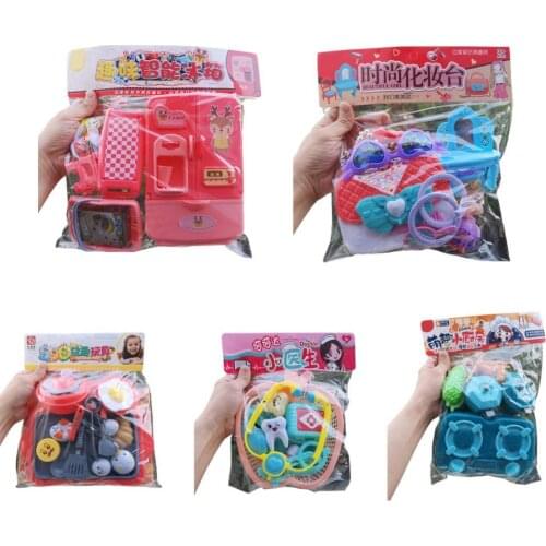 1 Set Play House Bag Toy Simulation Interactive Playing Colorful Pretend Game Doctor Jewelry Fruit Vegetable Toys Children Gift
