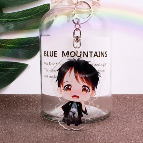 1 Pcs New Japan Anime Yuri on Ice Keychains Cartoon Figure Victor Yuri Katsuki Acrylic Pendant Keyring Figure Toys Kids Gifts