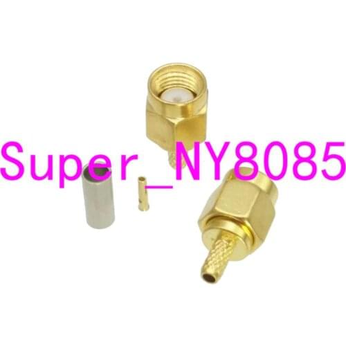10pcs RP-SMA male jack crimp RG174 RG316 LMR100 Cable RF coaxial connector