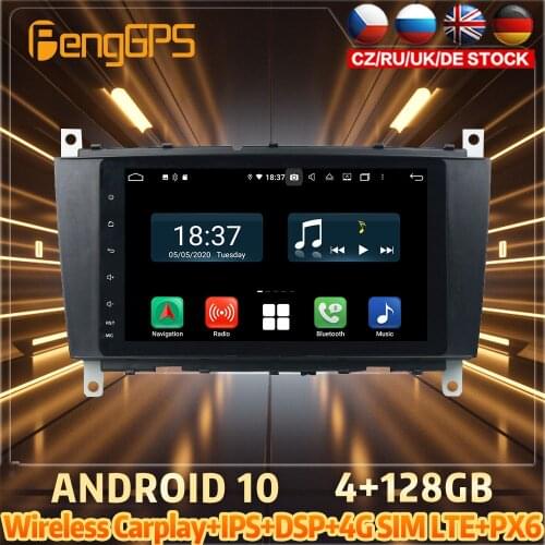 128G Android10 PX6 DSP For BENZ C-Class W203 W467 Car DVD GPS Navigation Auto Radio Stereo Video Multifunction CarPlay HeadUnit